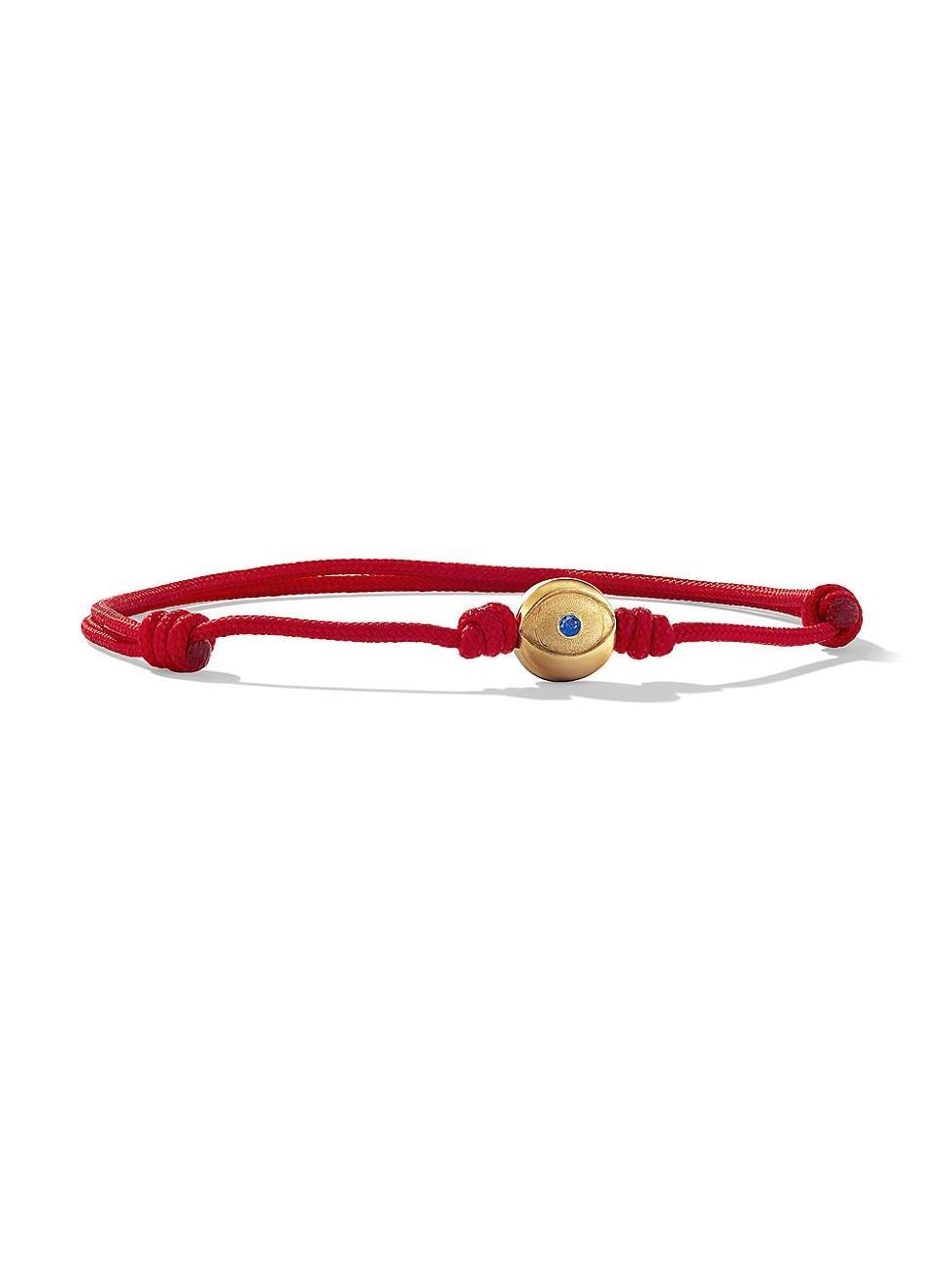 Mens Evil Eye Cord Bracelet with 18K Yellow Gold Product Image