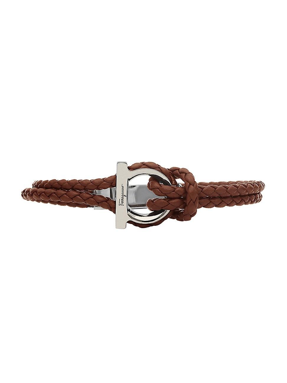 Mens Gancini Leather Bracelet Product Image