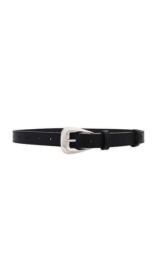 Lovers and Friends Noah Leather Belt in Black & Silver Product Image