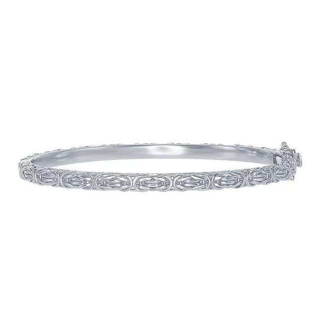 Sterling Silver Byzantine Design Bangle Bracelet, Womens Product Image