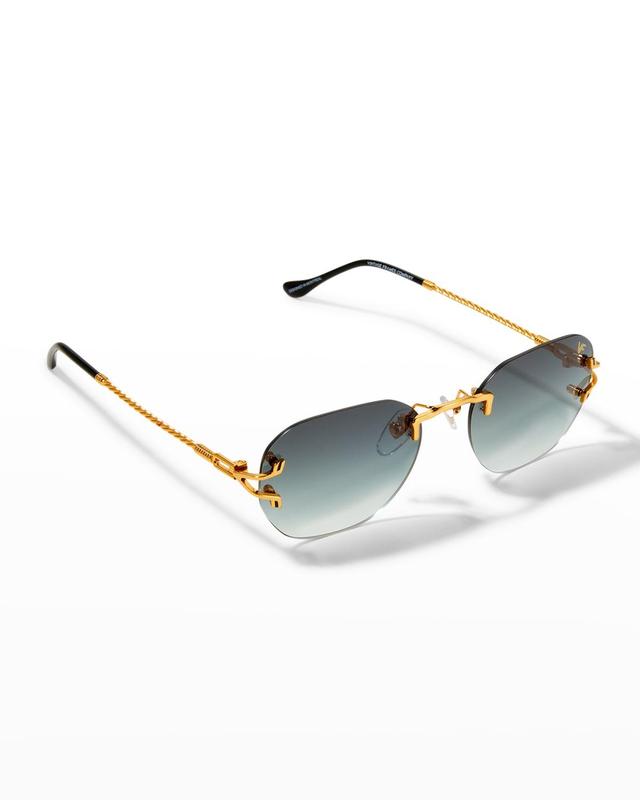 Mens V-Dcor Drill Mount Rimless Oval Sunglasses Product Image