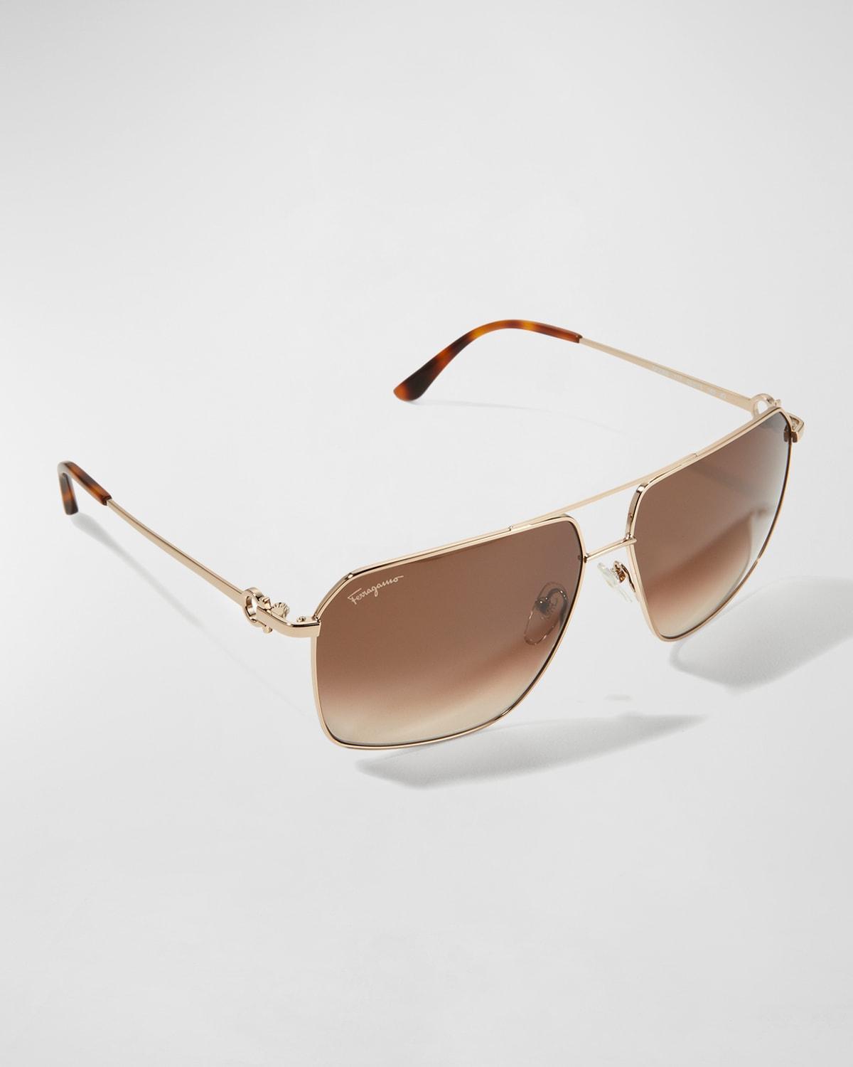 FERRAGAMO 62mm Oversize Gradient Navigator Sunglasses Product Image