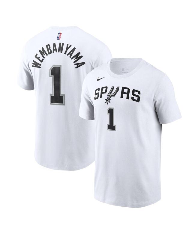 Mens Nike Victor Wembanyama White San Antonio Spurs 2023 Nba Draft First Round Pick Name and Number T-shirt Product Image