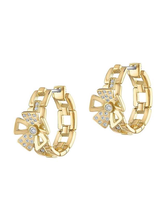 Womens Marcella 18K Yellow Gold & 0.20 TCW Diamond Chain Huggie Hoop Earrings Product Image