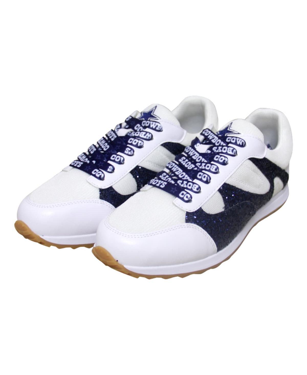 Womens Cuce White Dallas Cowboys Glitter Sneakers Product Image