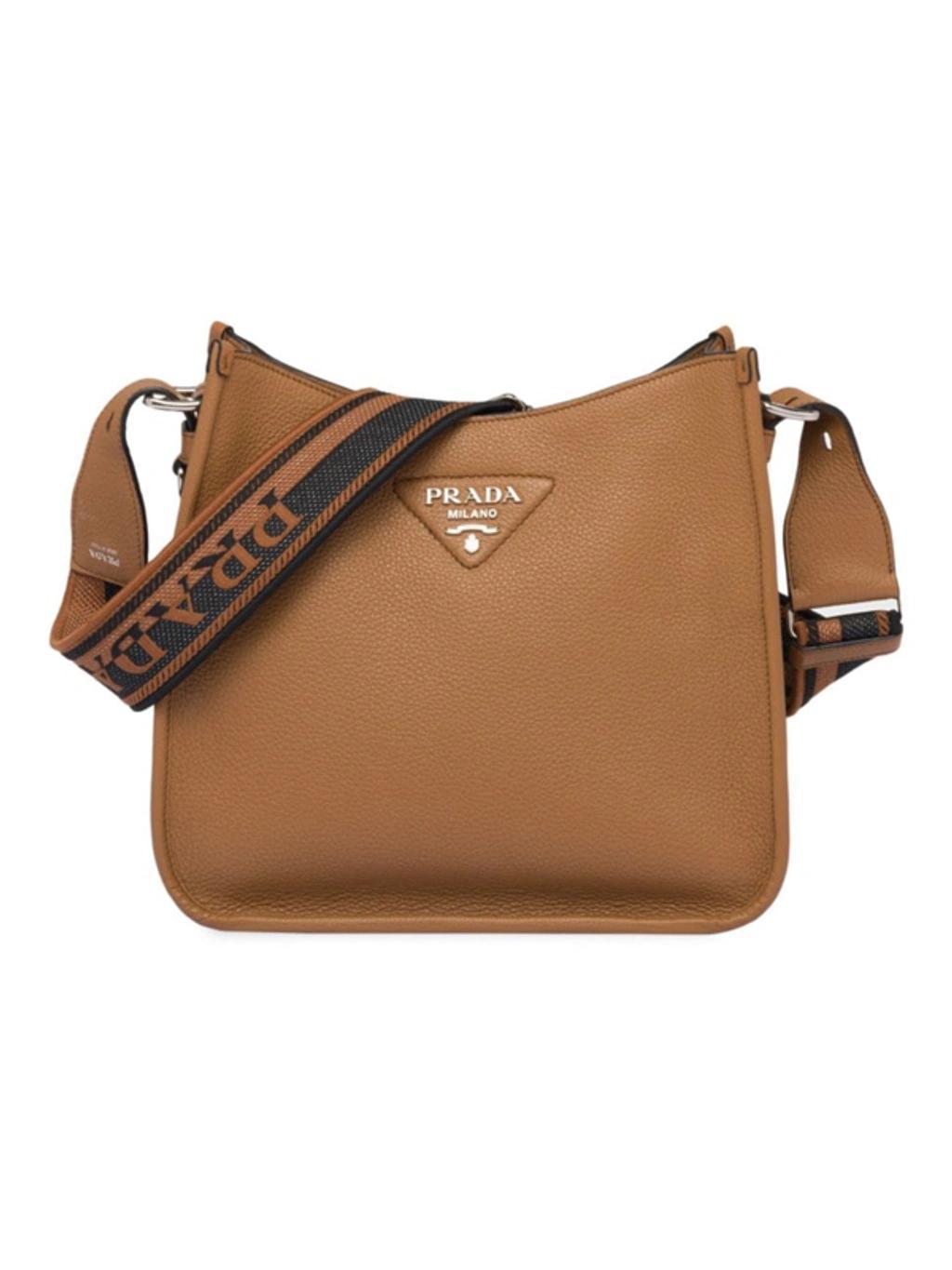 PRADA Leather Hobo Bag In Brown product image