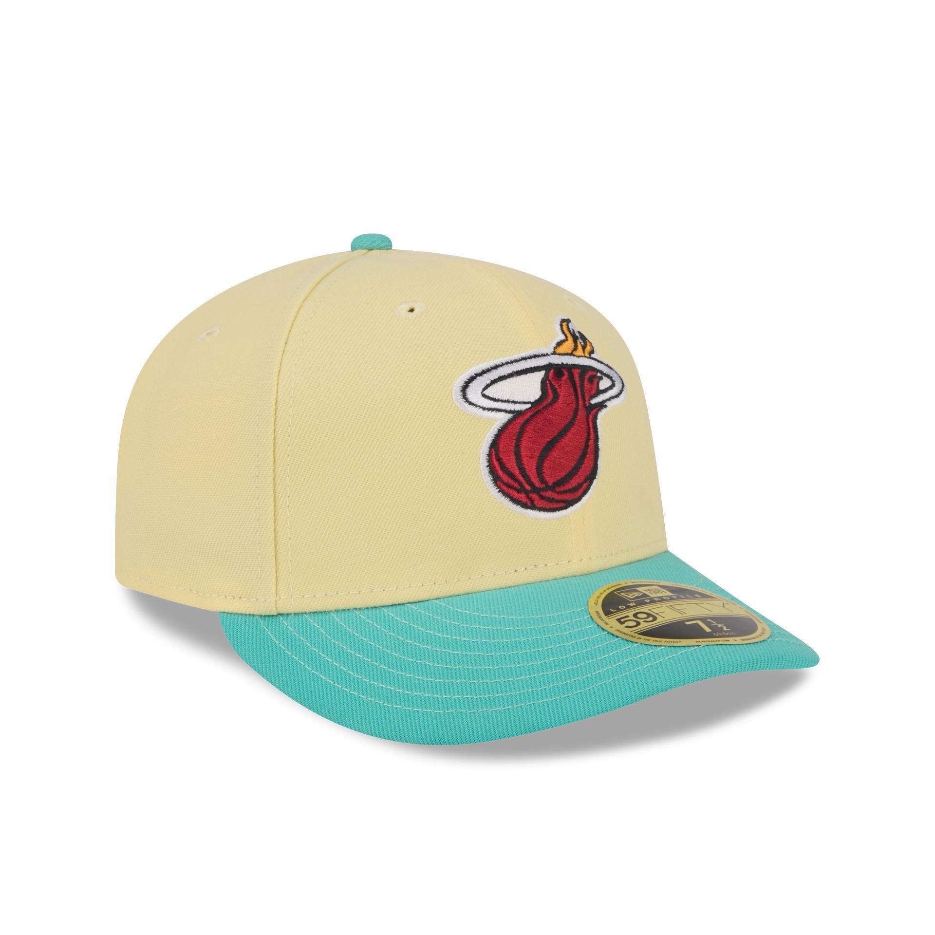 Miami Heat Soft Yellow Low Profile 59FIFTY Fitted Hat Male Product Image