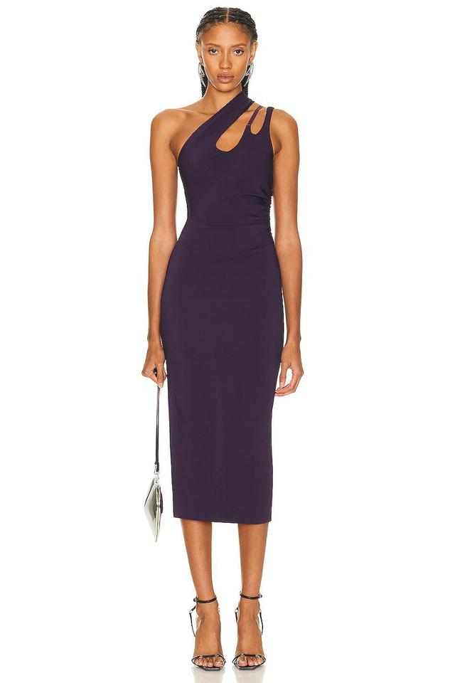 Mugler One Shoulder Dress in Purple Product Image