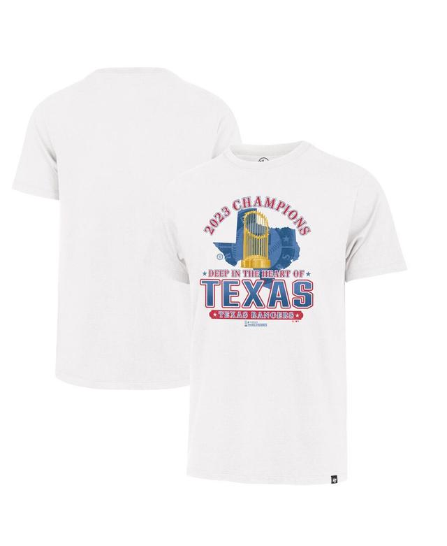 Mens 47 Brand White Texas Rangers 2023 World Series Champions Local Playoff Franklin T-shirt Product Image