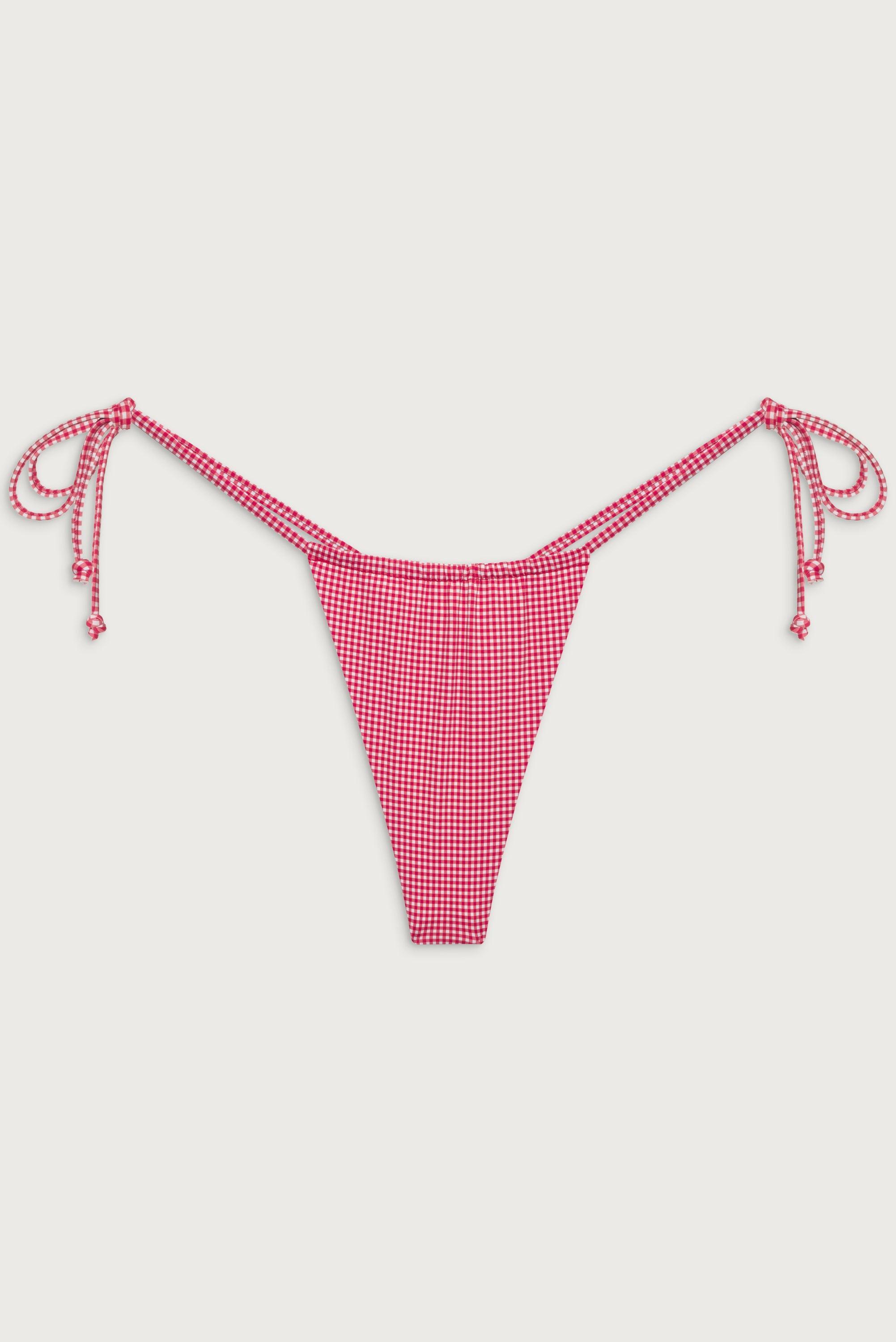 Tia Skimpy Bikini Bottom - Ladybug Gingham Product Image