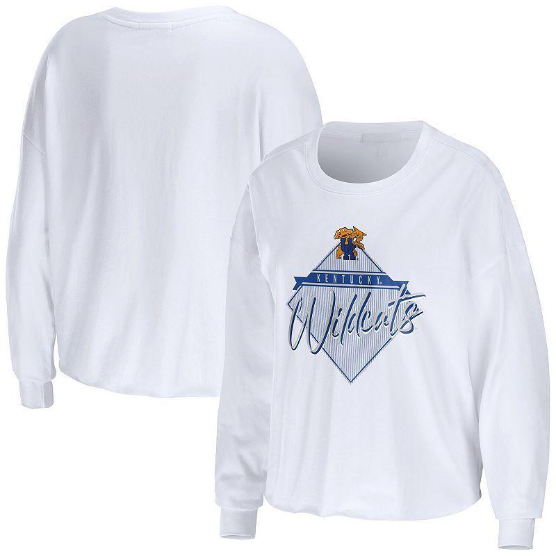 Womens WEAR by Erin Andrews Kentucky Wildcats Diamond Long Sleeve Cropped T-Shirt Product Image