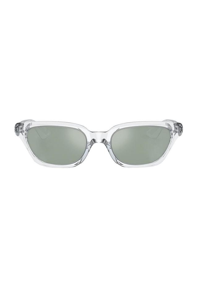 Oliver Peoples X Khaite Rectangle Sunglasses in Metallic Silver Product Image