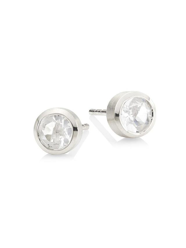 Womens Signature 22K-Gold-Plated & Crystal Quartz Small Knockout Stud Earrings Product Image