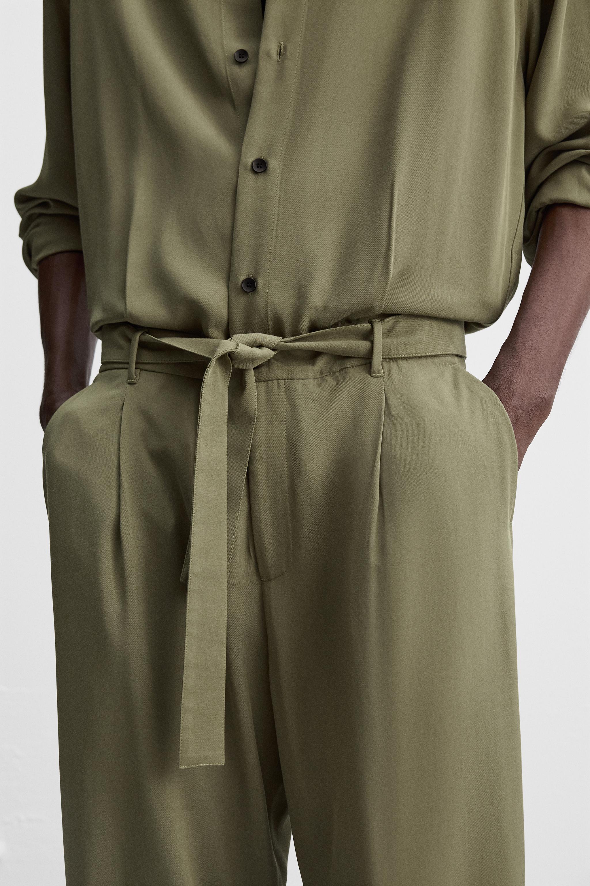 VISCOSE JUMPSUIT WITH BELT Product Image