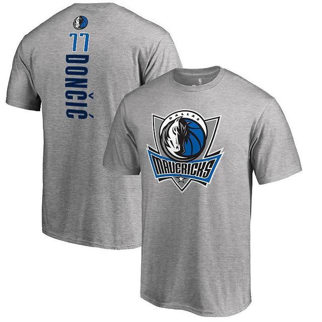 Mens Fanatics Branded Luka Doncic Heather Gray Dallas Mavericks Backer T-Shirt Product Image