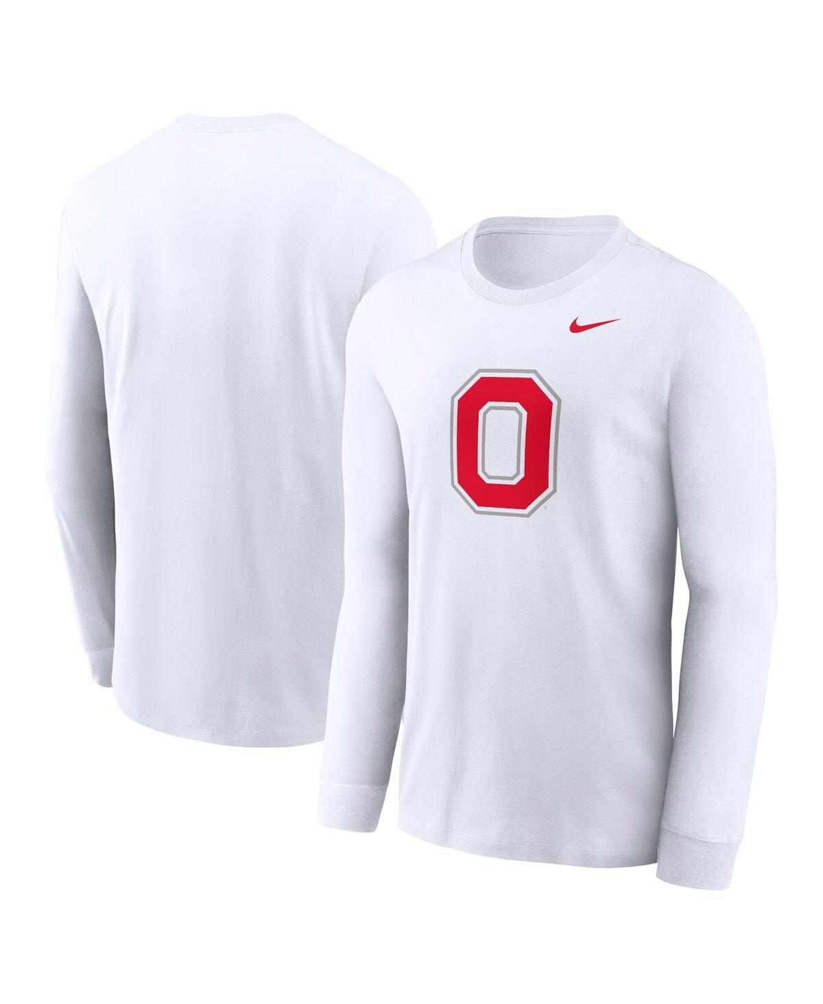 Nike Mens White Ohio State Buckeyes Alternate Logo Long Sleeve T-Shirt Product Image