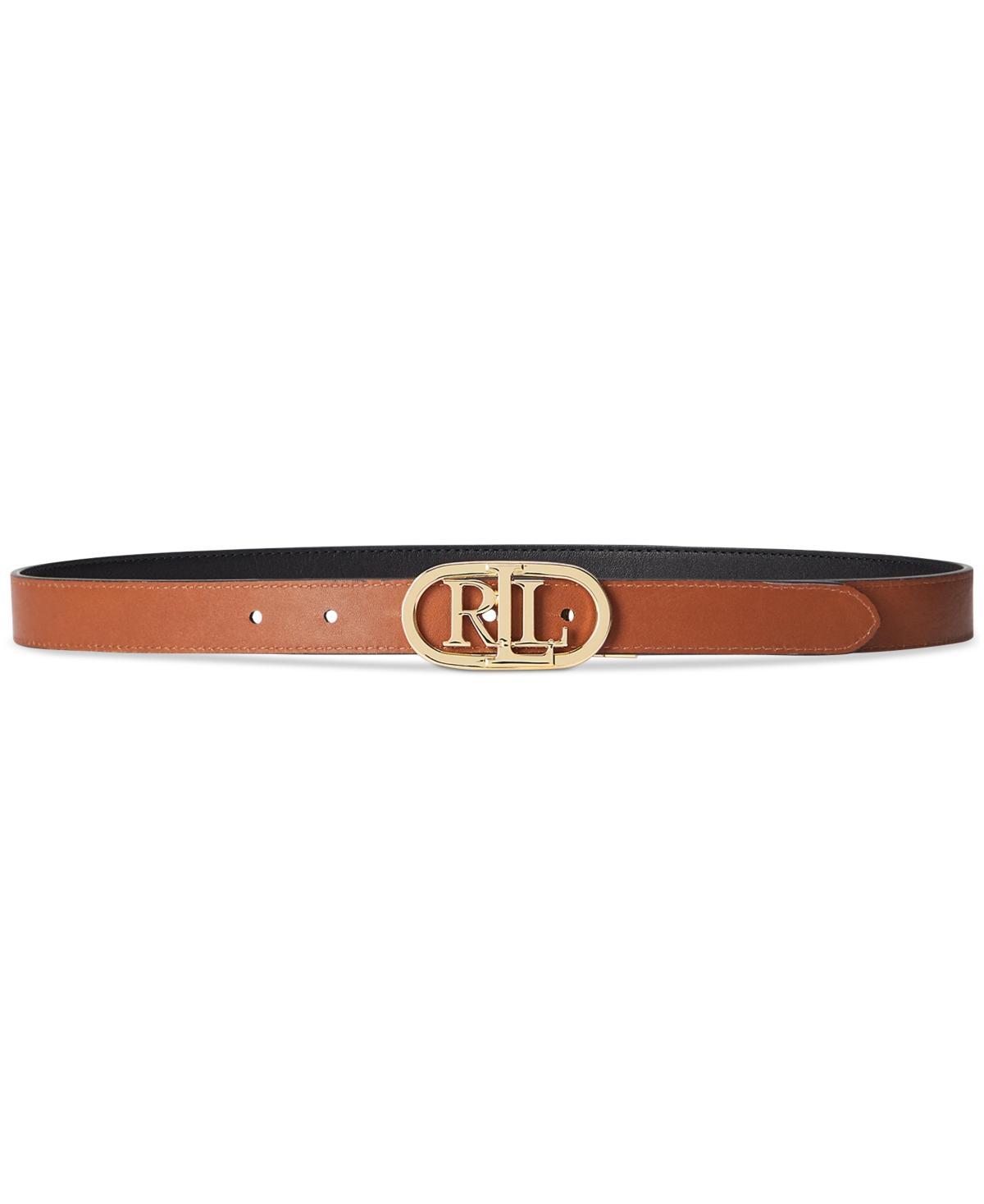 Lauren Ralph Lauren 0.75 Logo Reversible Leather Skinny Belt -  L Product Image