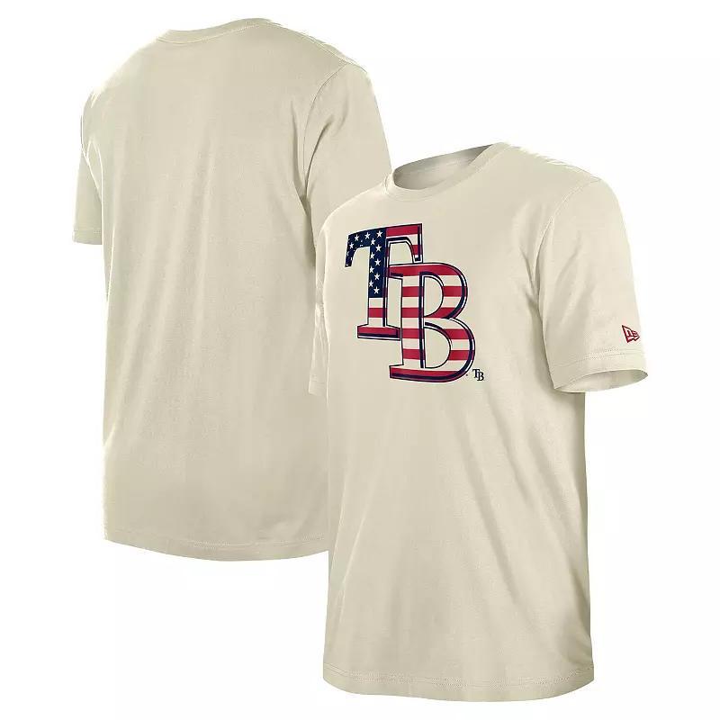 Mens New Era Cream Tampa Bay Rays 4th of July Flag Fill T-Shirt Product Image