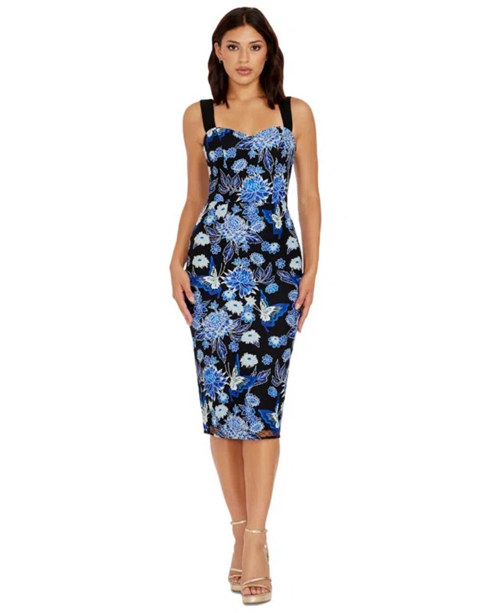 Women's Sweetheart Midi Dress In Cobalt Multi product image