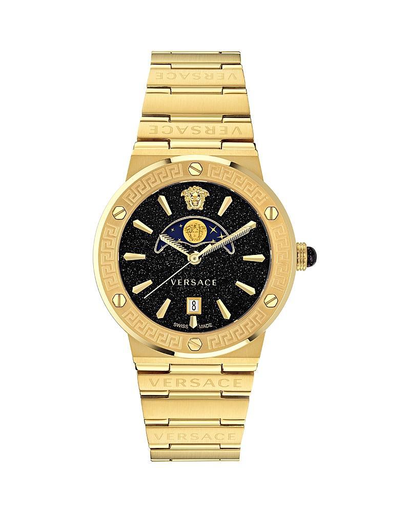 Versace Womens Swiss Greca Logo Blue Ion Plated Stainless Steel Bracelet Watch 38mm Product Image