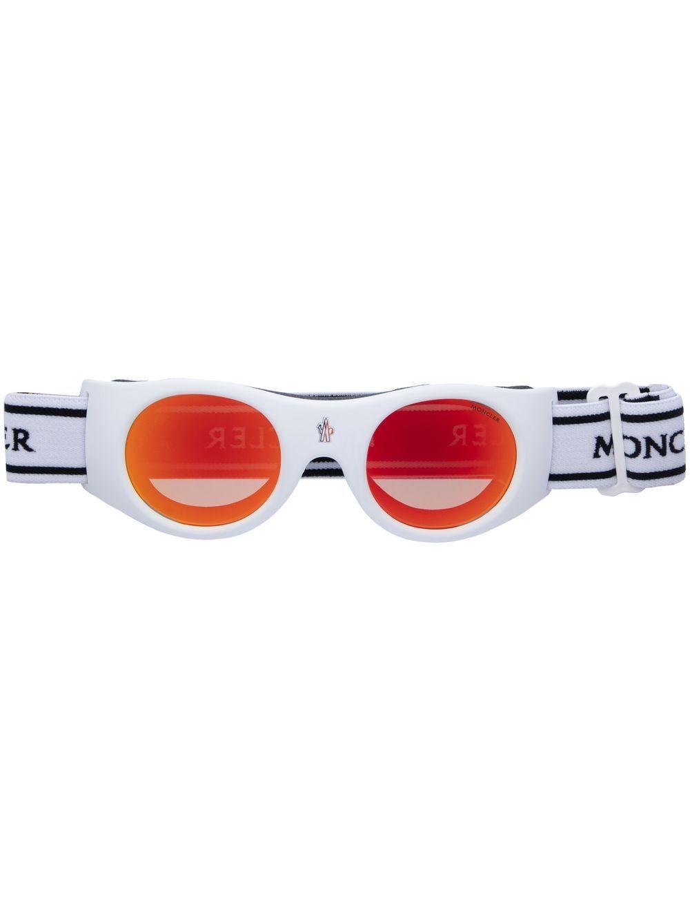 MONCLER Logo-strap Sunglasses In White Product Image