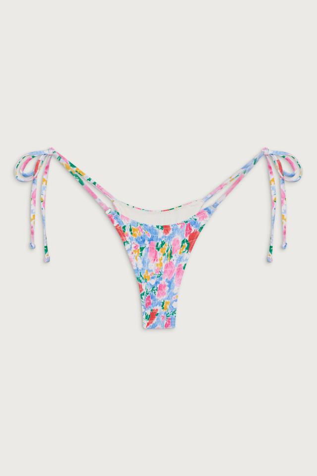 Divine Tie Side Skimpy Bikini Bottom - Painted Petals Product Image