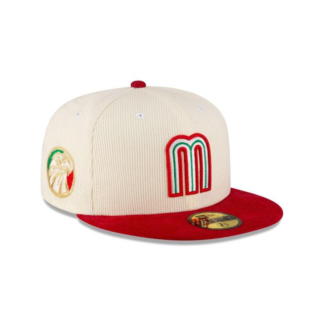 Mexico Baseball Chrome Red Corduroy 59FIFTY Fitted Hat Male Product Image