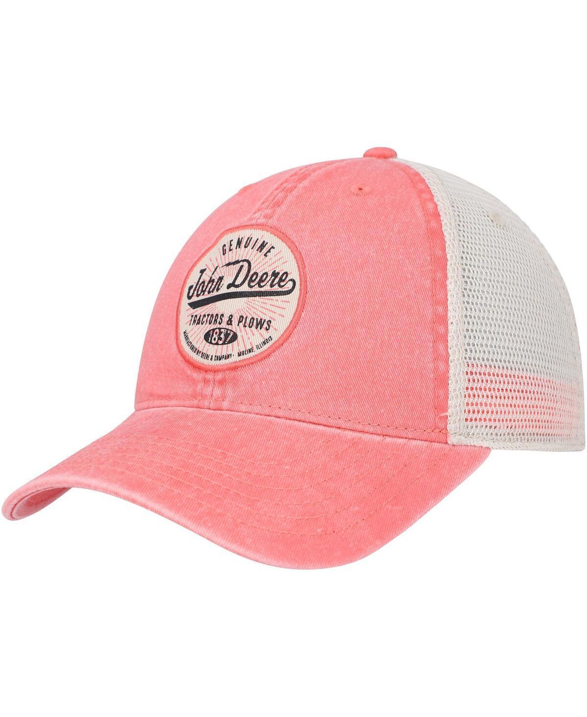 Womens Top of the World Pink John Deere Classic Logo Twill Mesh Trucker Snapback Hat Product Image