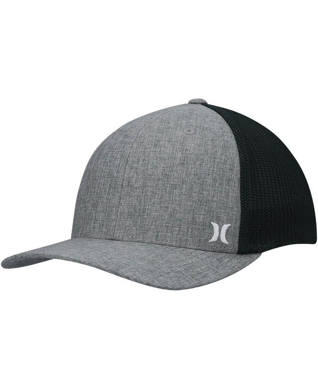 Mens Hurley Gray Mini Icon Logo Trucker Flex Fit Hat Product Image