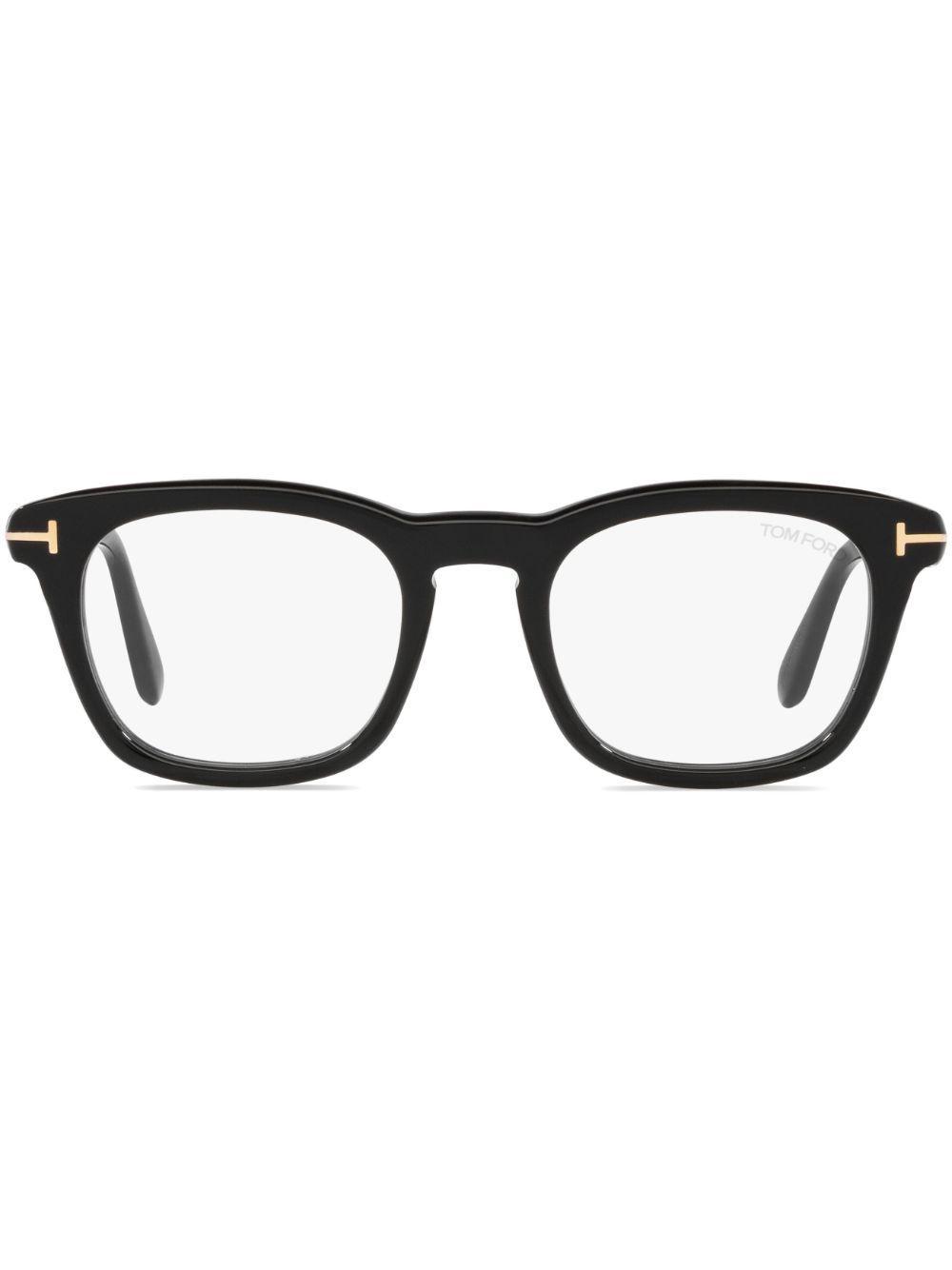 TOM FORD Logo-plaque Square-frame Glasses In Schwarz product image