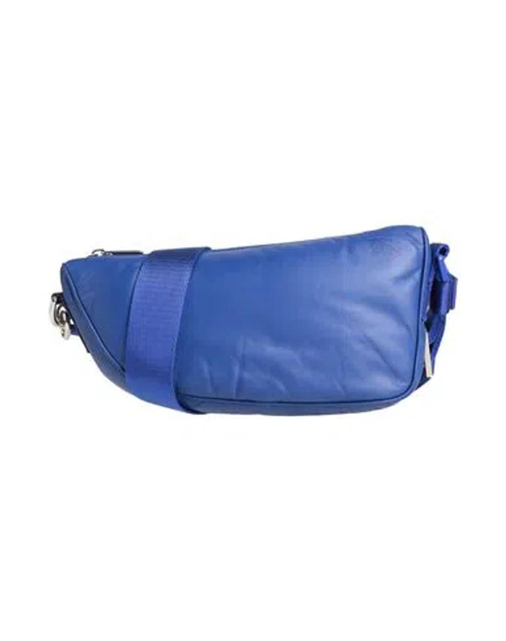 BURBERRY Man Cross-body Bag Bright Blue Size - Calfskin, Cow Leather, Polyamide, Polyester Product Image