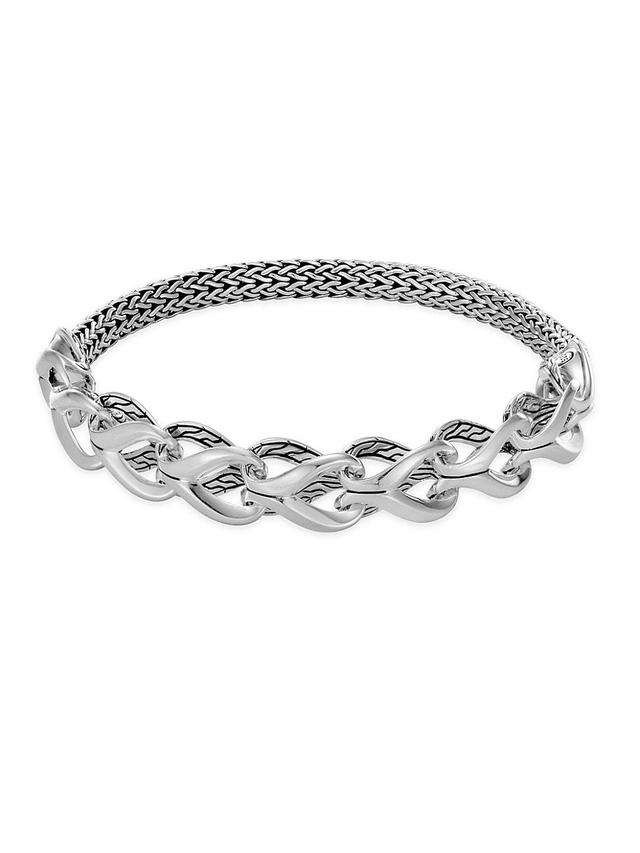 Womens Chain Sterling Silver Bracelet Product Image