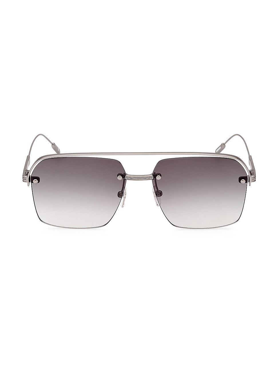 Mens 57MM Plastic Aviator Sunglasses Product Image