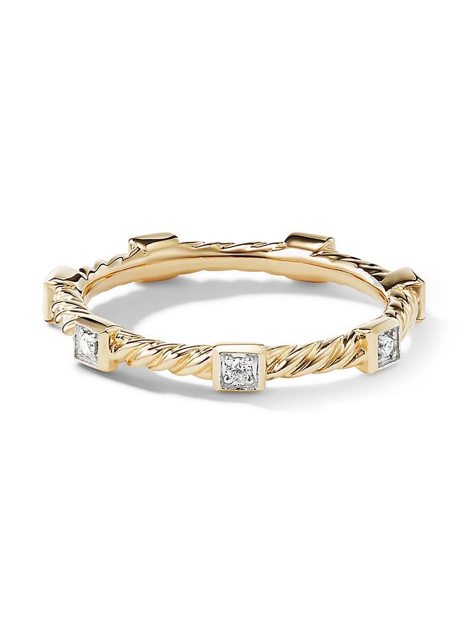 Womens Cable Collectibles Stack Ring In 18K Yellow Gold Product Image