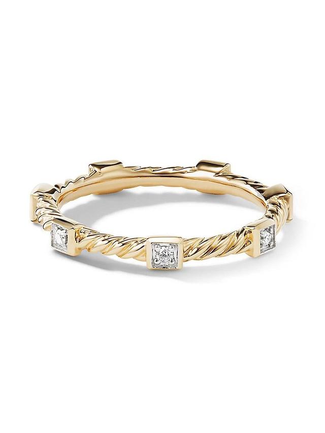 Cable Collectibles Stack Ring with Diamonds in 18K Gold, 2mm Product Image