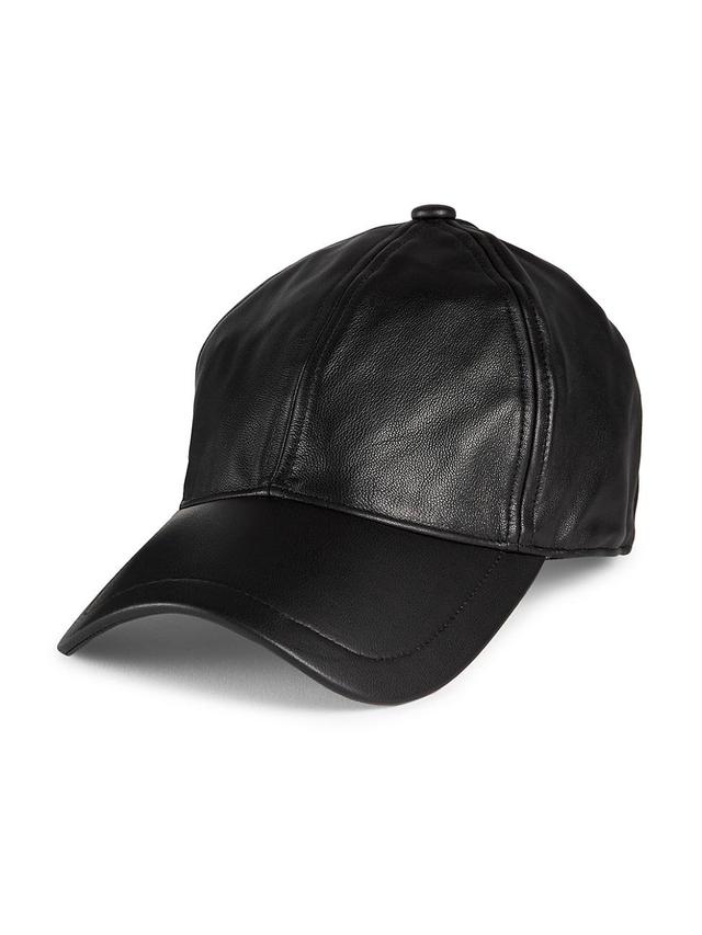 Womens Perry Leather Baseball Cap Product Image