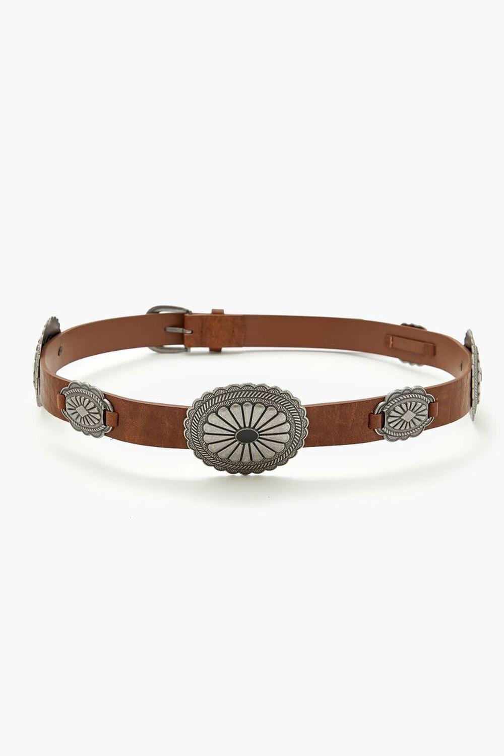 Etched Disc Faux Leather Belt | Forever 21 Product Image