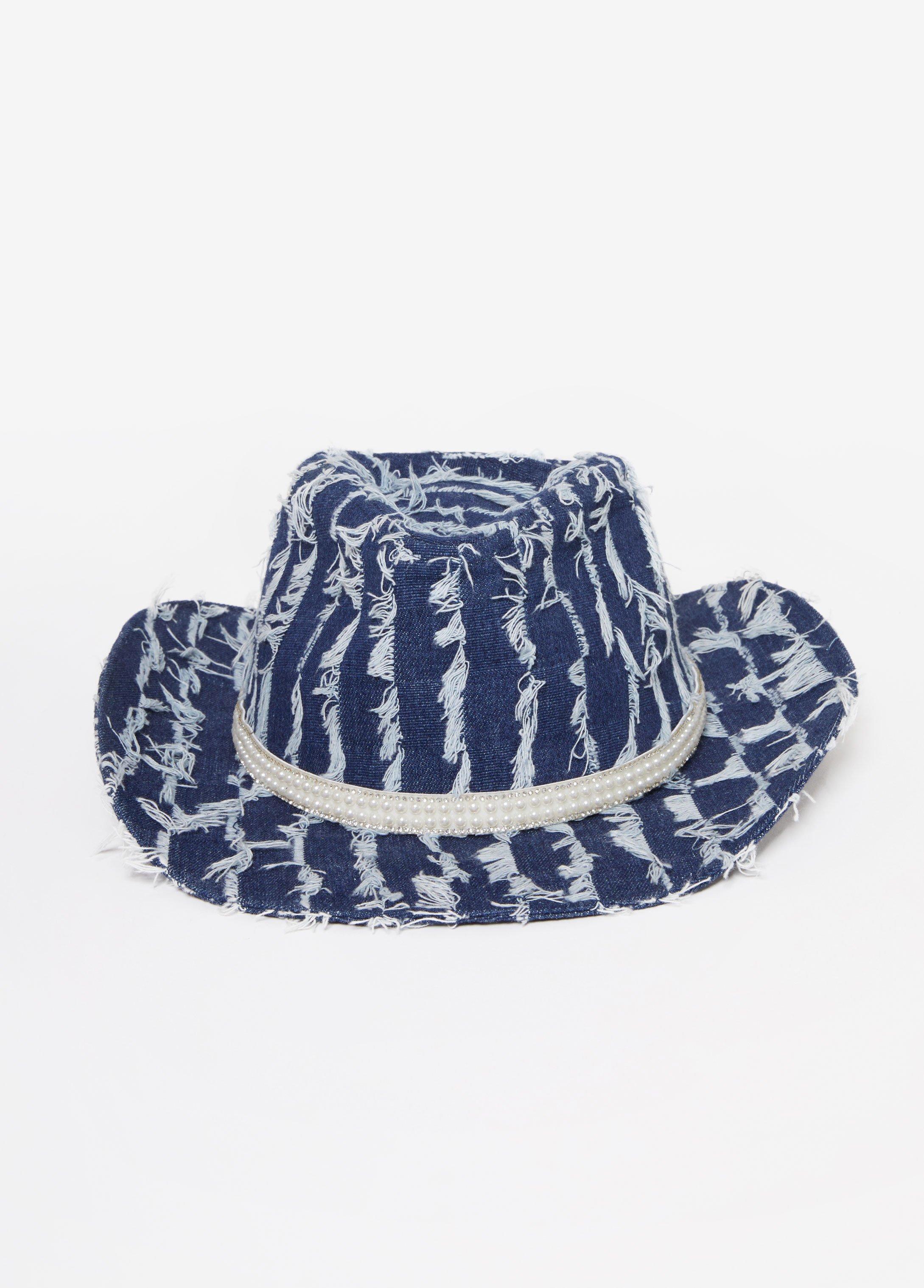 Fray Denim Panama Hat Product Image