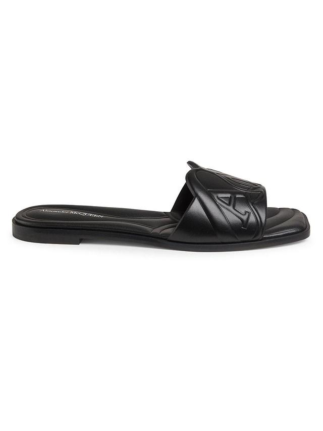 Womens Seal Leather Slides Product Image