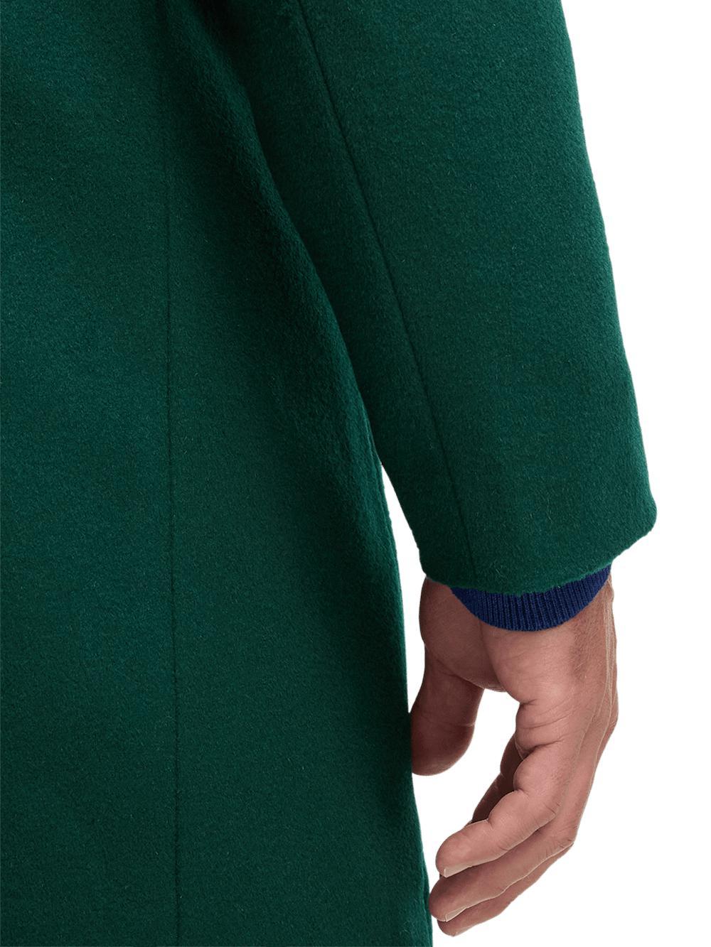 Wool Double Breasted Carcoat - Dark Green Product Image