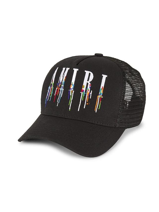 Mens Multicolored Drip Trucker Hat Product Image