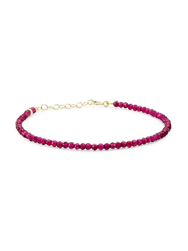 Womens Birthstone 14K Yellow Gold & Gemstone Beaded Bracelet Product Image