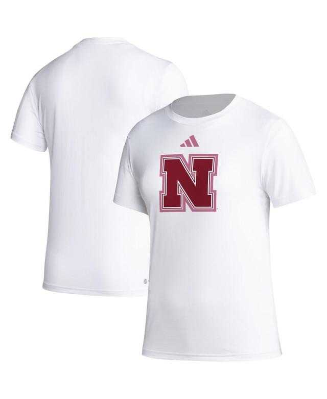 Womens adidas Nebraska Huskers AEROREADY Breast Cancer Awareness Pregame T-Shirt Product Image