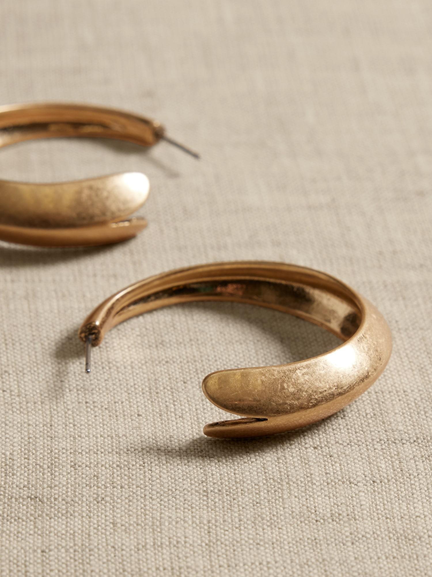 Banana Republic Factory Classic Hoop Earrings - Gold - One Size - female Product Image