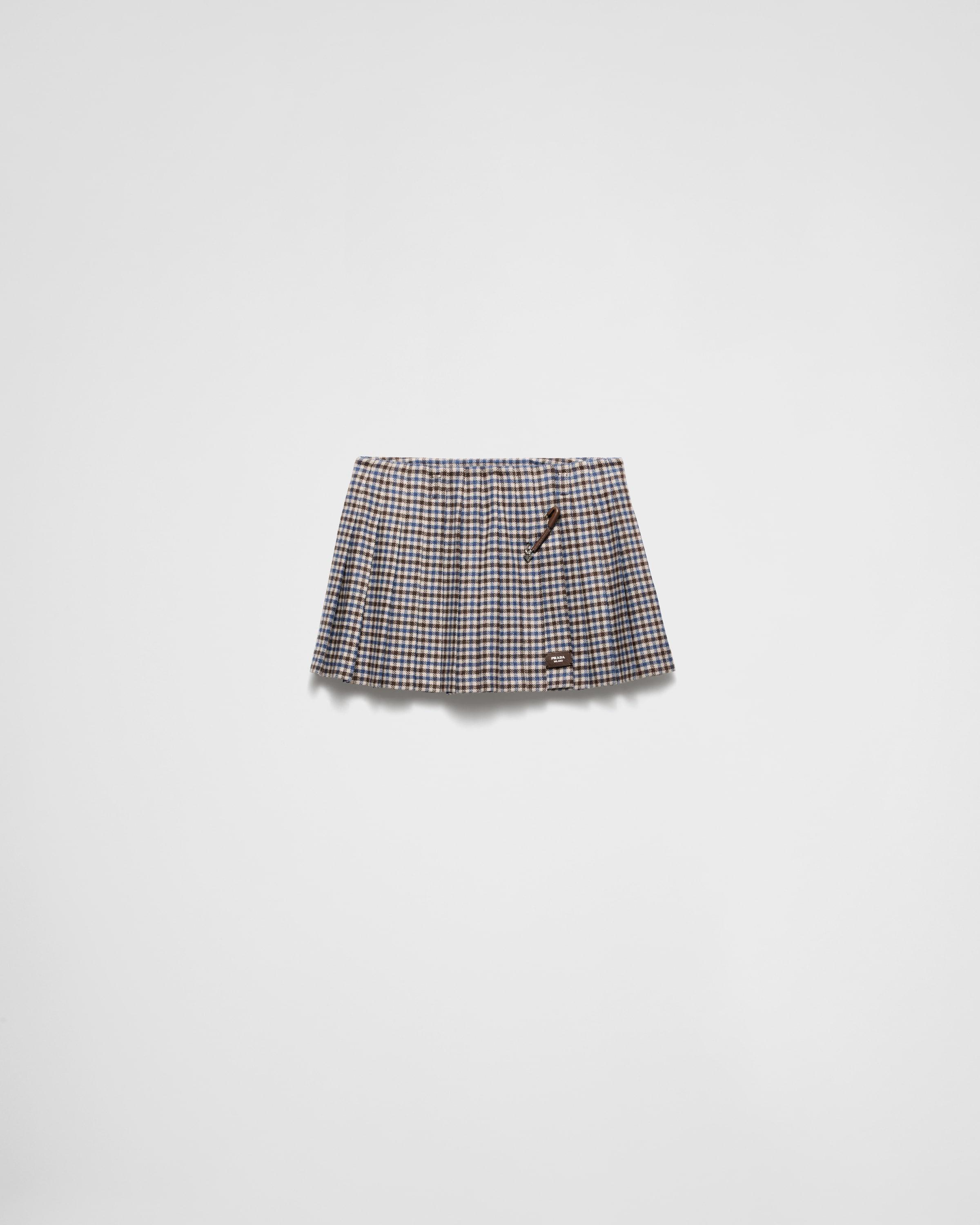 Checked wool miniskirt Product Image