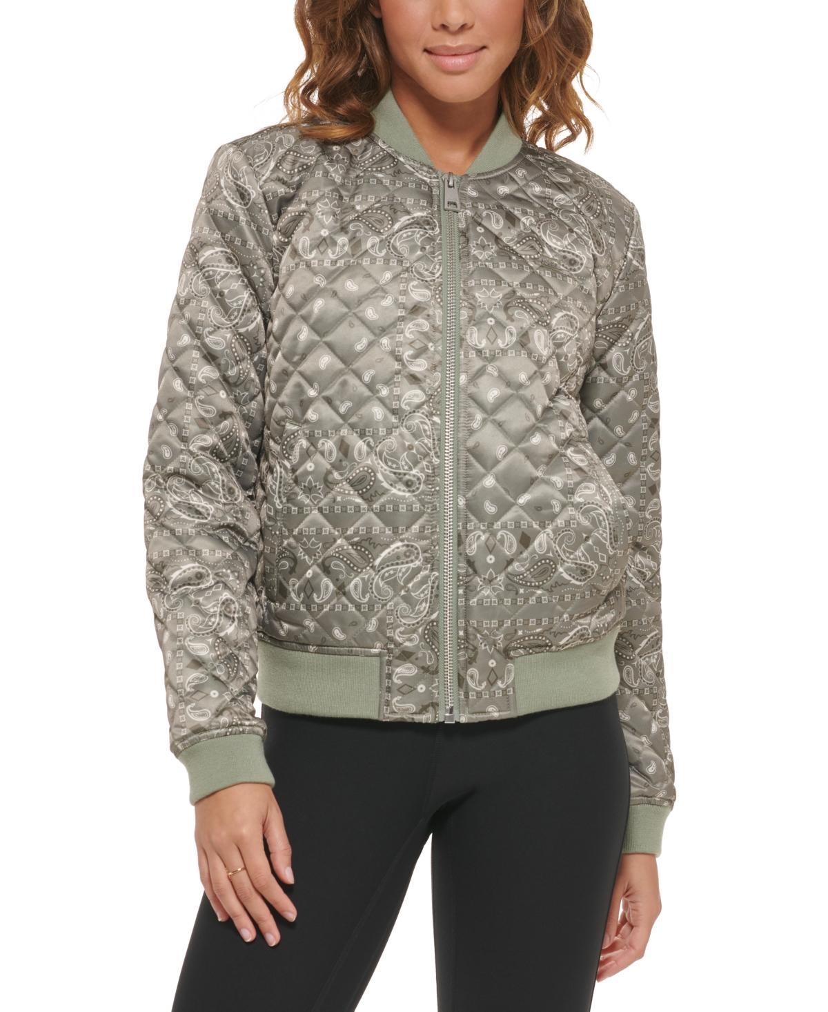 Womens Levis Diamond Quilted Bomber Jacket Lt Beige Product Image