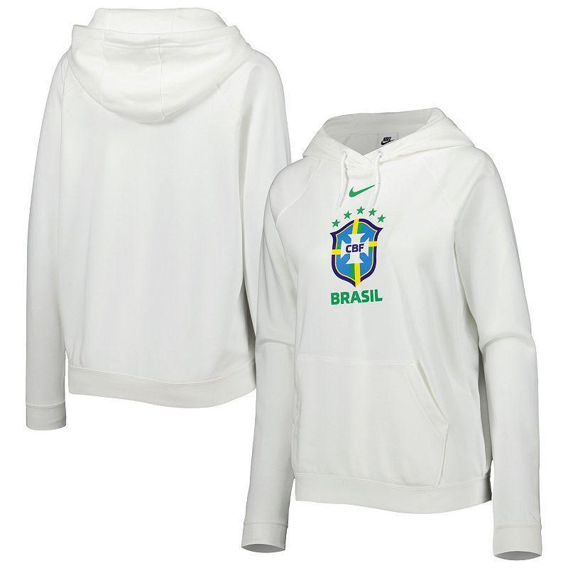 Womens Nike White Brazil National Team Varsity Raglan Tri-Blend Pullover Hoodie Product Image