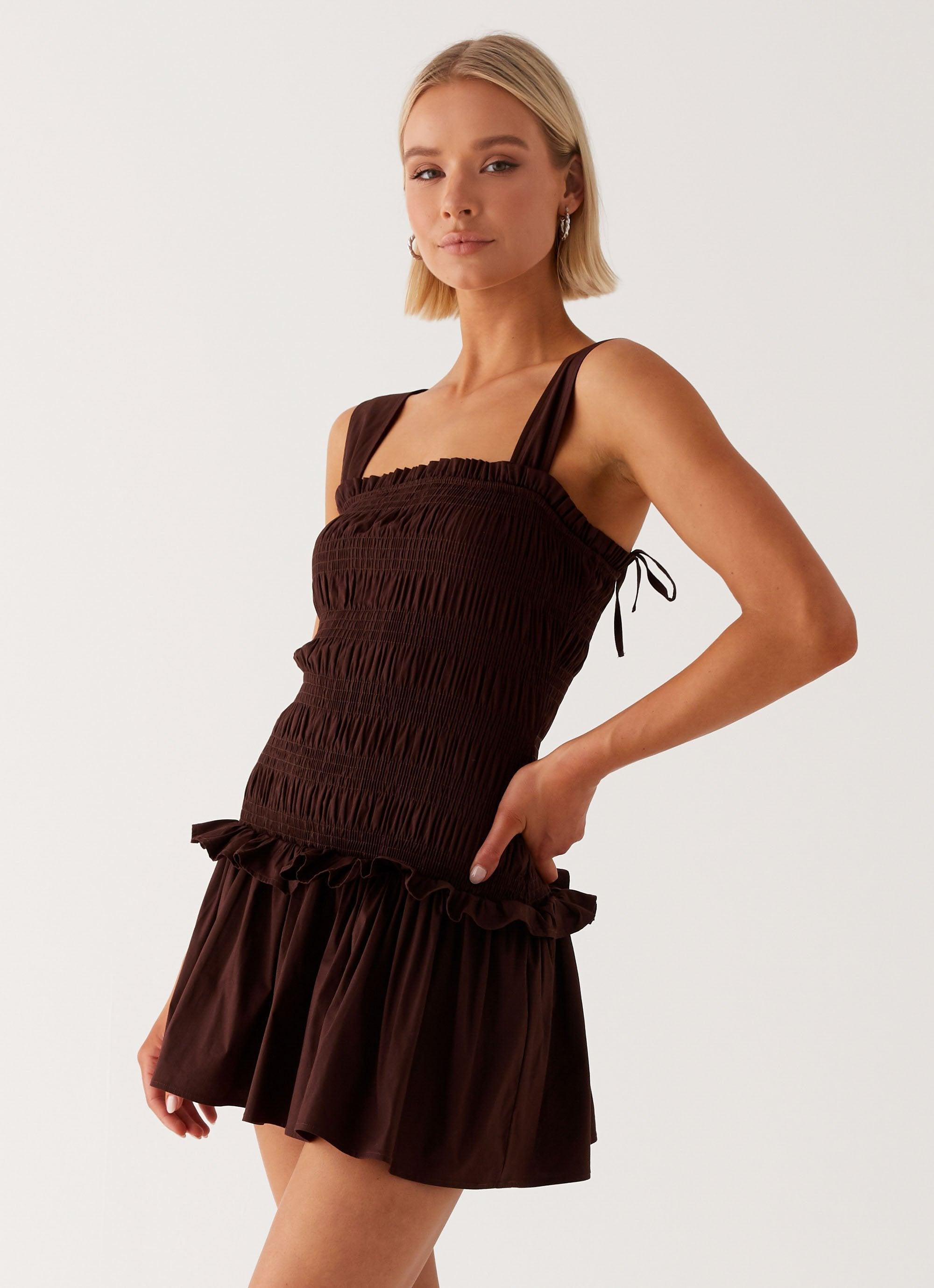 Tenielle Mini Dress - Brown Product Image