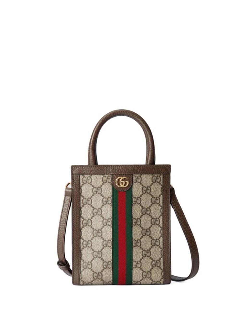 GUCCI Super Mini Ophidia Gg Canvas Bag In Brown Product Image