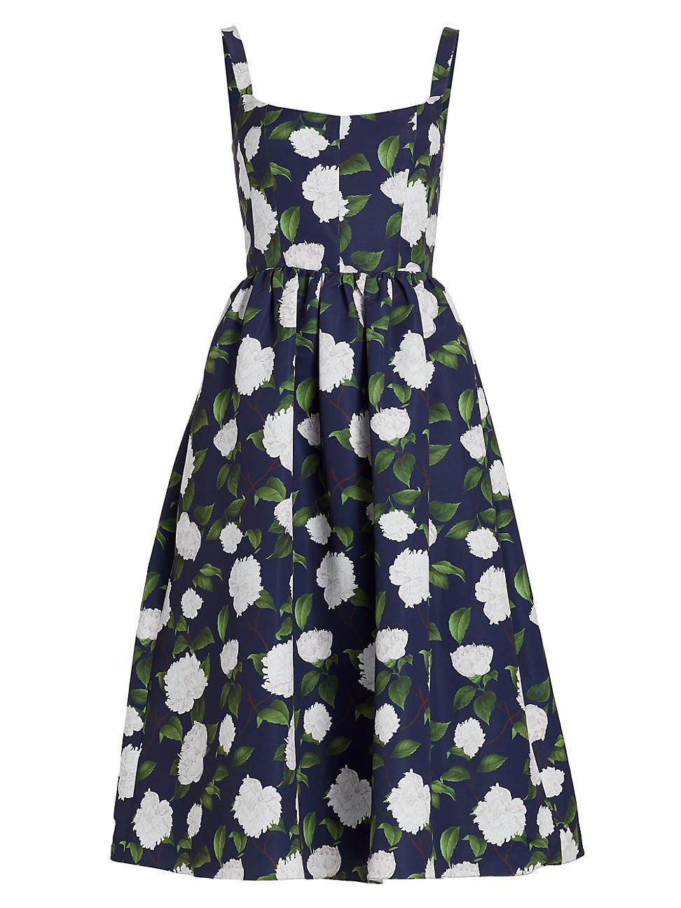 Womens Olena Floral Fit & Flare Midi-Dress Product Image